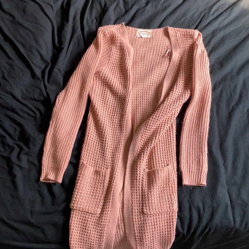 Pink knit cardigan